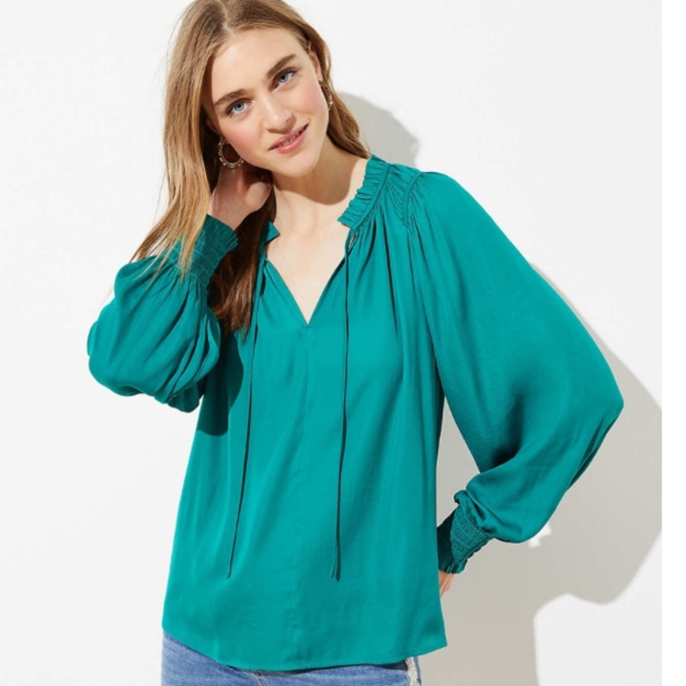 NWT Loft Petite XS Puff Sleeve Blouse